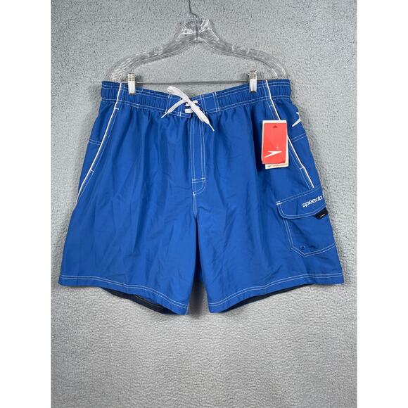 Speedo Mens Size XXL Blue Swim Trunks Lined NWT - Picture 1 of 10